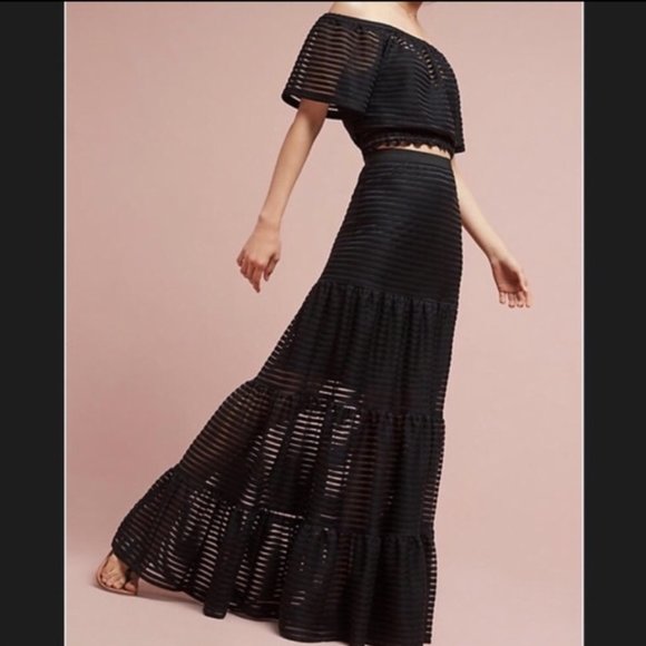 Tracy Reese Off-The-Shoulders Black Crop Top Size Small - Picture 2 of 13